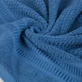 Ręcznik bawełniany ROSITA o ryżowej strukturze z żakardową bordiurą z geometrycznym wzorem, niebieski - 30 x 50 cm - niebieski 5