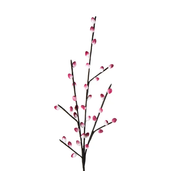 GAŁĄZKA OZDOBNA z pąkami, kwiat sztuczny dekoracyjny - 96 cm - różowy