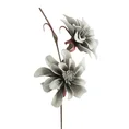 Kwiat dekoracyjny na gałązce z plastycznej pianki foamiran - ∅ 16 x 70 cm - srebrny 1