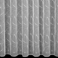 Tkanina firanowa matowa mikrosiateczka zdobiona symetrycznym haftem na całości - 280 cm - biały 3