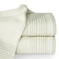 Ręcznik z ozdobną połyskującą bordiurą - 70 x 140 cm - kremowy 1