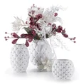 Wazon ceramiczny PRECIOSA  zdobiony pikowaniem i kryształami - 22 x 11 x 27 cm - biały 6