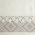 Ręcznik z bawełny zdobiony wzorem w zygzaki z gładką bordiurą - 70 x 140 cm - kremowy 2