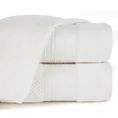 Ręcznik bawełniany ROSITA o ryżowej strukturze z żakardową bordiurą z geometrycznym wzorem, kremowy - 50 x 90 cm - kremowy 1