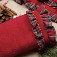 Ręcznik SANTA 1 podkreślony falbanką w kratkę - 50 x 90 cm - czerwony 7