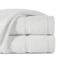 REINA LINE Ręcznik z bawełny zdobiony wzorem w zygzaki z gładką bordiurą - 70 x 140 cm - biały 1