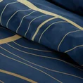 EUROFIRANY PREMIUM Komplet pościeli z makosatyny bawełnianej z designerskim złotym wzorem - 180 x 200 cm - ciemnoniebieski 4