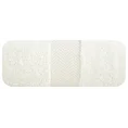 Ręcznik z błyszczącą bordiurą z geometrycznym wzorem - 70 x 140 cm - kremowy 3