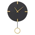 Dekoracyjny zegar ścienny z wahadłem, styl nowoczesny, czarno-złoty - 25 x 5 x 41 cm - stalowy 1