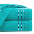 Ręcznik bawełniany FIORE z ozdobnym stebnowaniem - 30 x 50 cm - turkusowy 1