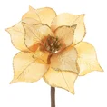 Świąteczny kwiat dekoracyjny z welwetu ze złotymi brzegami - 20 cm - złoty 2