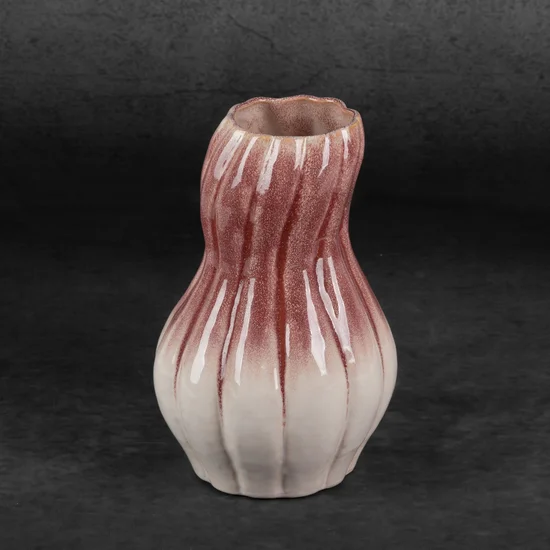 Wazon ceramiczny EVITA z efektem ombre - ∅ 16 x 25 cm - kremowy