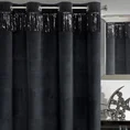 Zasłona JASPER z welwetu zdobiona połyskującym pasem cekinów - 140 x 250 cm - czarny 1