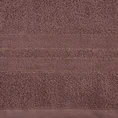 Ręcznik GALA bawełniany z  bordiurą w paski podkreślone błyszczącą nicią - 50 x 90 cm - jasnobrązowy 2