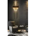 Lampa wisząca KORNELIA z metalu i kryształów w stylu art deco -  - czarny 4