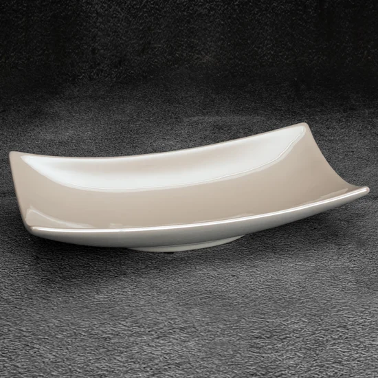 Patera ceramiczna SIMONA z perłowym połyskiem - 31 x 17 x 7 cm - perłowy