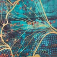 REINA LINE Komplet pościeli z makosatyny bawełnianej z motywem mozaiki i liści miłorzębu - 160 x 200 cm - wielokolorowy 2