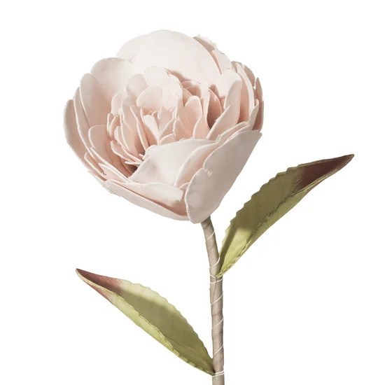 SZTUCZNY KWIAT dekoracyjny z plastycznej pianki foamiran - dł. 50 cm śr.kwiat 11 cm - różowy