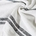 Ręcznik z frędzlami i żakardową bordiurą z błyszczącą nicią - 50 x 90 cm - biały 5