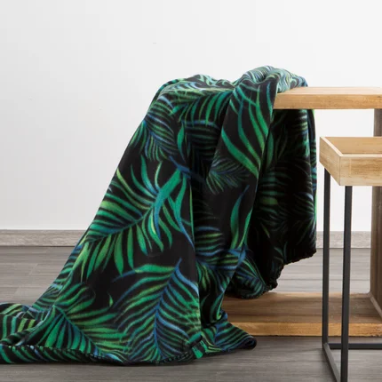 DESIGN 91 Koc PALMS z nadrukiem egzotycznych liści DESIGN 91 Koc PALMS z nadrukiem egzotycznych liści - 150 x 200 cm