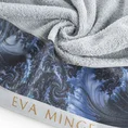 EWA MINGE Ręcznik AISHA  z bordiurą zdobioną designerskim nadrukiem - 70 x 140 cm - srebrny 5