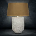 Lampka stołowa VERDA na ceramicznej podstawie z abażurem z matowej tkaniny - 21 x 9 x 52 cm - biały 1