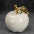 JABŁKO- figurka ceramiczna DARLA ze złotym akcentem - 15 x 15 x 17 cm - kremowy 1
