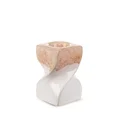 Świecznik ceramiczny RUBEN dwukolorowy z efektem ombre - 8 x 8 x 12 cm - kremowy 2