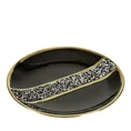 Patera SHELLY w stylu glamour z drobnymi kryształkami i złoceniem - ∅ 31 x 4 cm - czarny 1