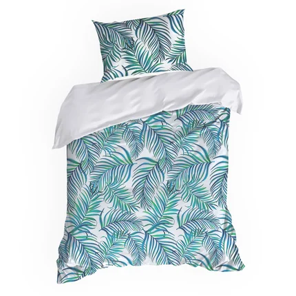 DESIGN 91 Komplet pościeli PALMS 2 z mikrowłókna z nadrukiem palmowych liści DESIGN 91 Komplet pościeli PALMS 2 z mikrowłókna z nadrukiem palmowych liści - 140 x 200 cm