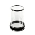Świecznik dekoracyjny SUZIE z metalu ze szklanym kloszem dekorowany czarnymi kryształkami - ∅ 12 x 17 cm - czarny 1