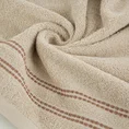 Ręcznik ALLY z bordiurą w pasy przetykany kontrastującą nicią miękki i puszysty, zero twist - 70 x 140 cm - beżowy 5
