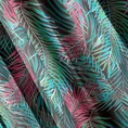Zasłona PALMIRA  z welwetu z nadrukiem kolorowych liści palmy - 140 x 270 cm - wielokolorowy 5
