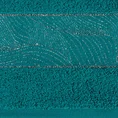 Ręcznik MARIEL z żakardową bordiurą podkreśloną srebrną nicią - 50 x 90 cm - turkusowy 2