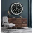 Dekoracyjny zegar ścienny w stylu vintage z ruchomymi kołami zębatymi - 59 x 11 x 59 cm - czarny 4