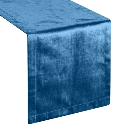 Bieżnik ROYAL 1 z gładkiego welwetu niebieski Bieżnik ROYAL 1 z gładkiego welwetu niebieski - 35 x 140 cm