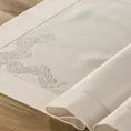 Ekskluzywny obrus OLIWIA z tkaniny z dodatkiem bawełny zdobiony aplikacją z kryształów - 85 x 85 cm - beżowy 1