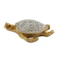 Żółw figurka srebrno-złota bogato zdobiona, styl orientalny - 15 x 13 x 5 cm - złoty 3