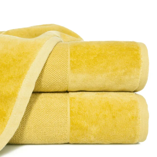 EUROFIRANY CLASSIC Ręcznik LUCY z miękką welurową bordiurą - 50 x 90 cm - musztardowy