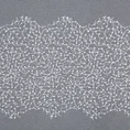 Tkanina firanowa błyszcząca mikrosiateczka zdobiona dwoma pasami haftu zakończona szwem obciążającym - 180 cm - biały 4