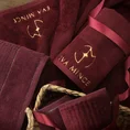 EWA MINGE Ręcznik DAGA w kolorze bordowym, z welurową bordiurą i błyszczącą nicią - 70 x 140 cm - bordowy 6