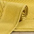 Dywanik łazienkowy z bawełny frotte zdobiony wzorem w zygzaki - 50 x 70 cm - musztardowy 1