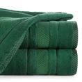 Ręcznik z żakardową bordiurą w geometrycznym stylu - 30 x 50 cm - butelkowy zielony 1