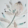 Obraz PĄK ręcznie malowany na płótnie podkreślony złotymi akcentami - 60 x 60 cm - różowy 1