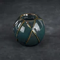 Świecznik ceramiczny TEO z nowoczesnym wypukłym wzorem - ∅ 10 x 9 cm - turkusowy 1