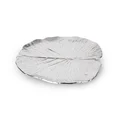 Patera ceramiczna KALINA w formie liścia z wytłoczeniami - 27 x 27 x 2 cm - srebrny 2