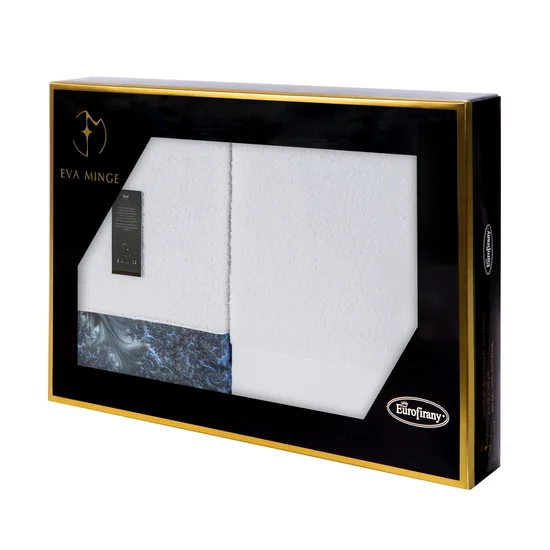 EWA MINGE Komplet ręczników AISHA w eleganckim opakowaniu, idealne na prezent! - 2 szt. 70 x 140 cm - biały