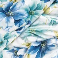 Zasłona LARYSA z miękkiego welwetu z kwiatowym nadrukiem - 140 x 250 cm - niebieski 7