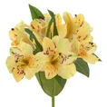 RODODENDRON sztuczny kwiat dekoracyjny o płatkach z jedwabistej tkaniny - 48 cm - żółty 1