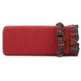 Ręcznik SANTA 1 podkreślony falbanką w kratkę - 50 x 90 cm - czerwony 3